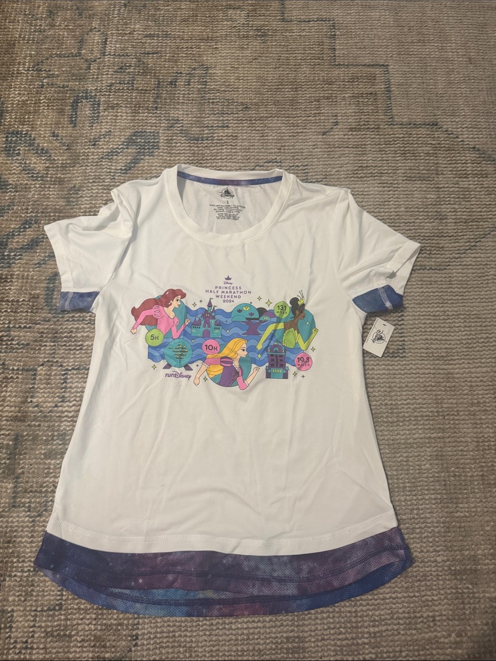 Disney race shirt Short-Sleeve Princess Graphic Tee with Galaxy Hem